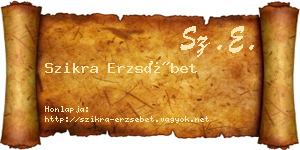 Szikra Erzsébet névjegykártya